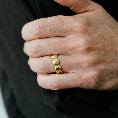 925银厚镀金原创设计开口戒指