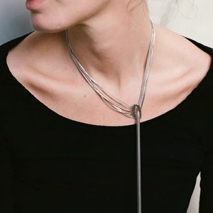 HORIZON系列Layered Waves项链轻奢原创设计925银厚镀金多种戴法