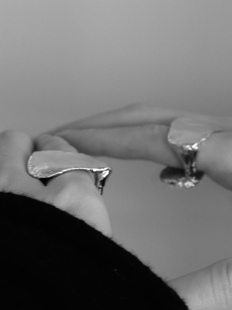 ABOAB AW22系列Stool戒指 925银厚镀金手捏肌理出众设计多种戴法