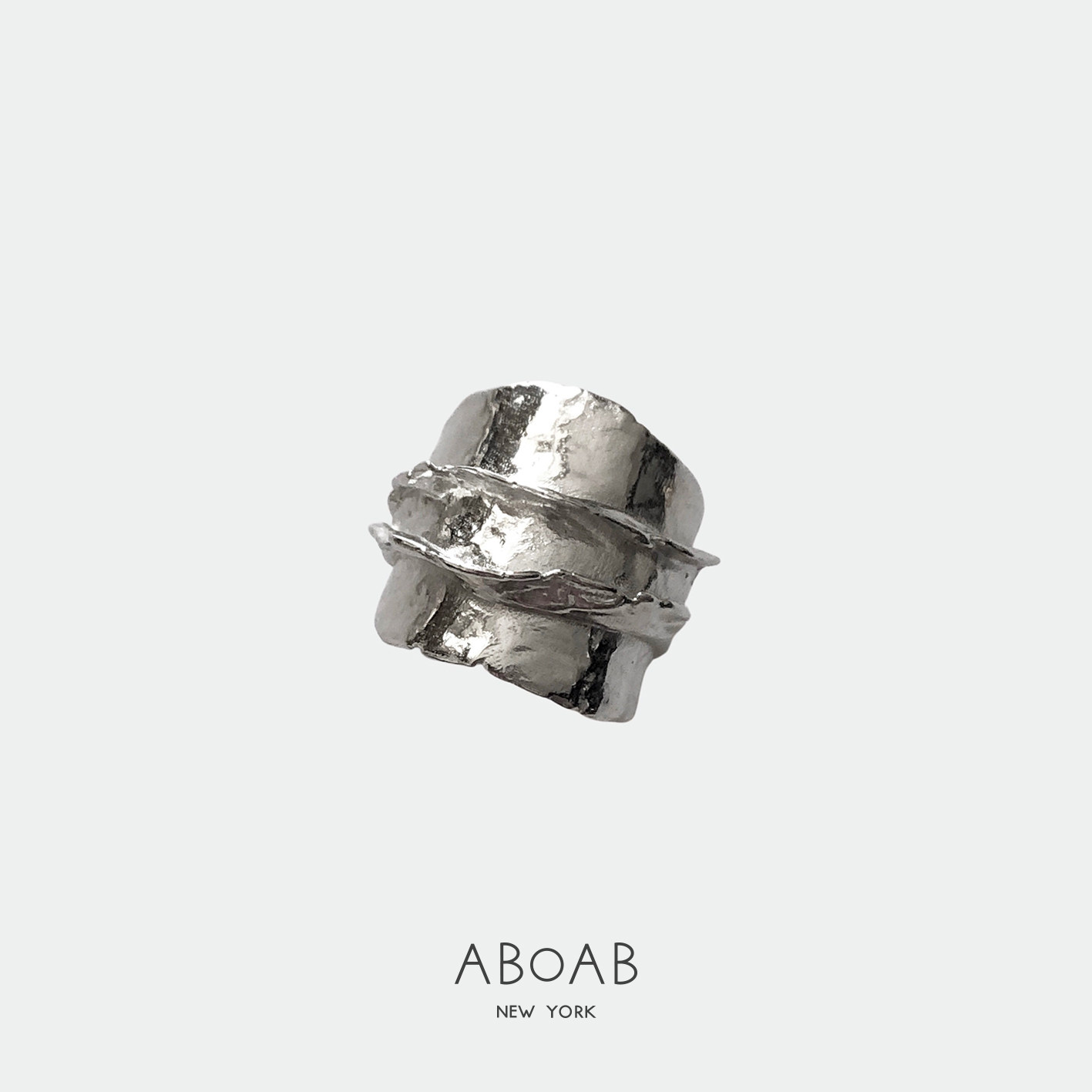 aboab纽约原创设计纯银镀金戒指