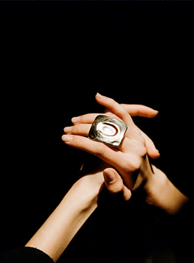 ABOAB925银镀金极简戒指原创设计