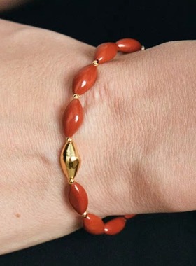 ABOAB手链轻奢925银厚镀黄金玛瑙