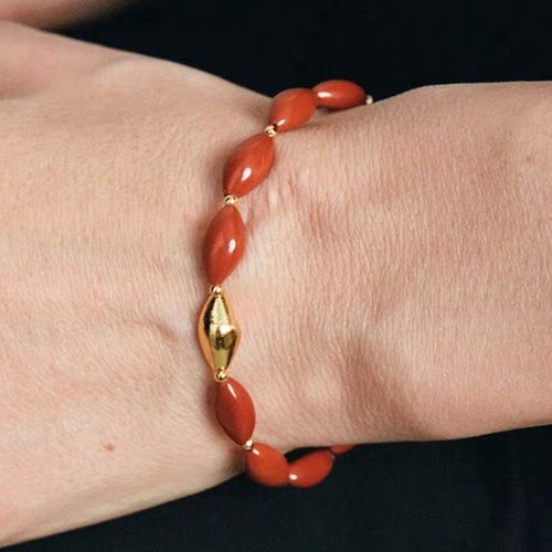 ABOAB手链轻奢925银厚镀黄金玛瑙