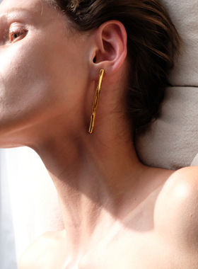 ABOAB SCULPTING系列Roll 耳饰 925银厚镀金原创设计肌理简约