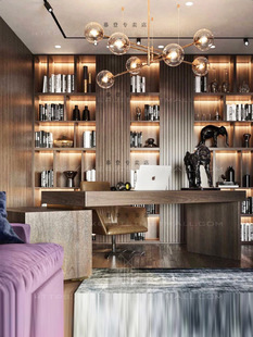 去客厅化大长书桌2023新款办公桌简约现代老板办公桌茶桌一体定制