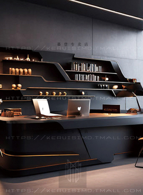 黑色总裁桌 l型书桌 实木 转角办公桌老板桌 高级感创意3.2大班台