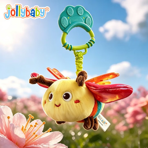 jollybaby昆虫飞飞宝宝安抚玩偶床铃婴儿推车挂件毛绒车载玩具0-1