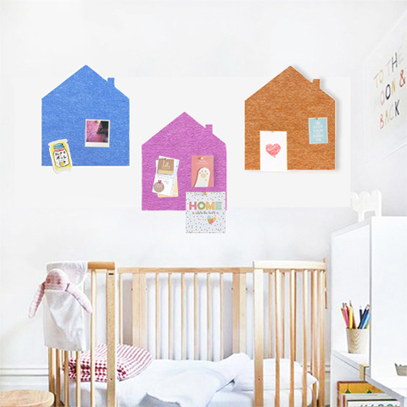 自粘创意房子环保幼儿园儿童房防撞板隔音毛毡板墙贴照片墙