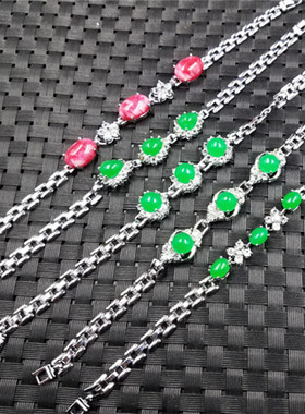 饰品手链绿色水滴石英岩玉