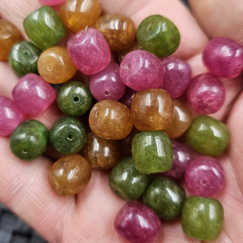 仿碧玺老型珠玉石散珠图片
