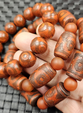 风化玛瑙天珠圆珠玉石手链