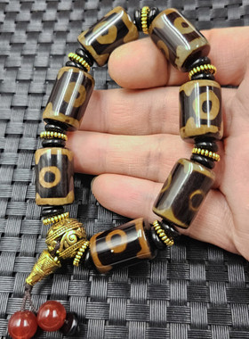 深透上三眼天珠玉石手链玛瑙