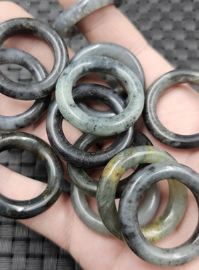 青花岫玉平安扣玉石挂件