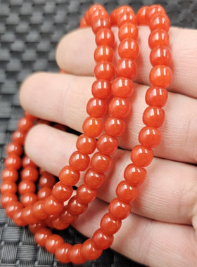 南红色玛瑙老型珠玉石手链