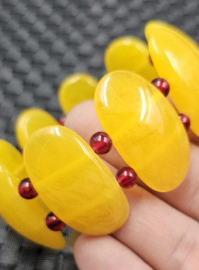 包邮人造蜜蜡加宽手链鸡油黄