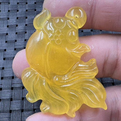 优化黄龙玉金鱼挂件项链坠