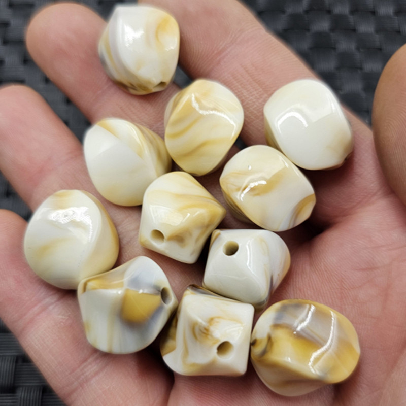 13*18毫米蜜蜡扭扭珠散珠人造黄白蜜蜡扭劲珠路路通饰品配件珠子