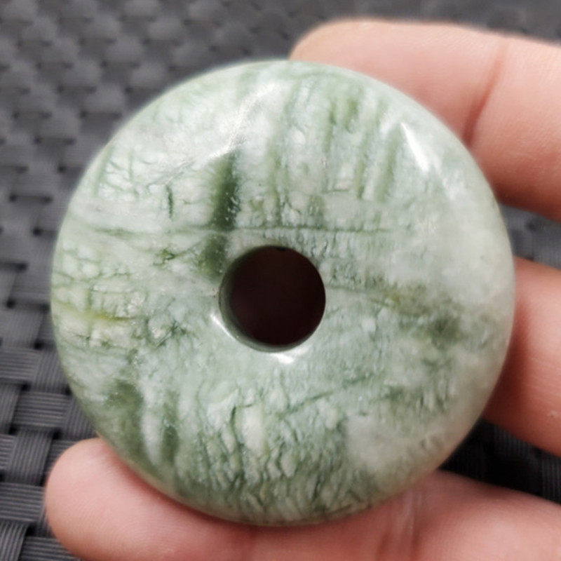 玉石挂件岫玉平安扣挂件姜花岫玉平安扣吊坠大号平安扣车挂玉坠