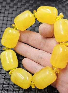 包邮荧光浮盐水蜜蜡桶珠手链