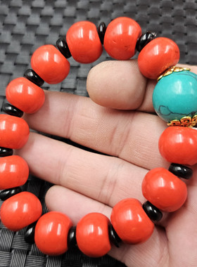 仿红松石算盘珠仿玉石手链