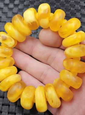 荧光浮盐水蜜蜡平安扣手链