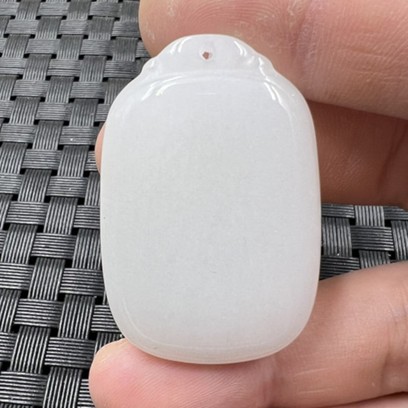 新疆和田白玉无事牌吊坠项链坠