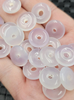 包邮冰种白玉髓平安扣玉石挂件