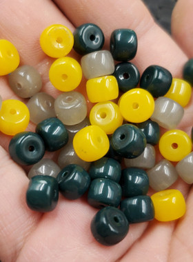 饰品散珠仿黄龙玉散珠烟灰色路路通散珠仿玉石散珠仿和田玉老型珠