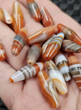 缠丝玛瑙米珠玉石散珠橘红色玛瑙腰鼓珠勒子路路通duy饰品配件珠