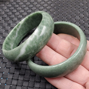 玉石手镯贵州翠手链墨绿色手链方解石玉加宽手链饰品手镯玉镯手环