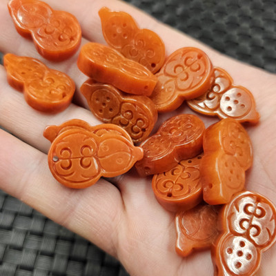 翡翠玉红翡葫芦玉石挂件