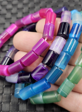 包邮8*12毫米缠丝玛瑙桶珠手链