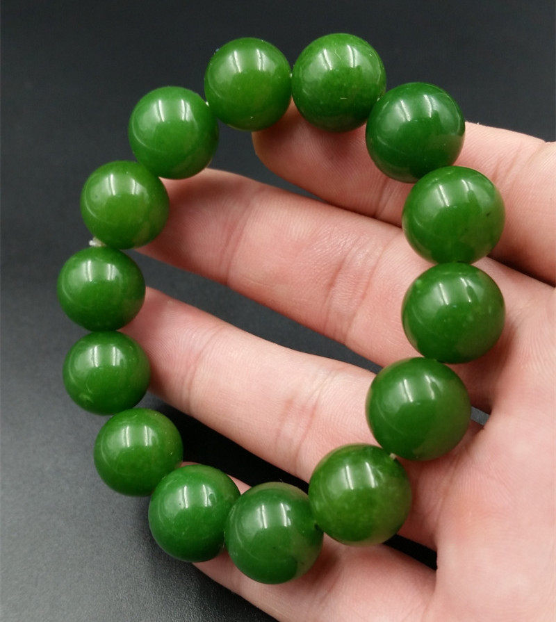 正品a货天然玉石台湾碧玉圆珠手链青玉圆珠手链手串男女款手链