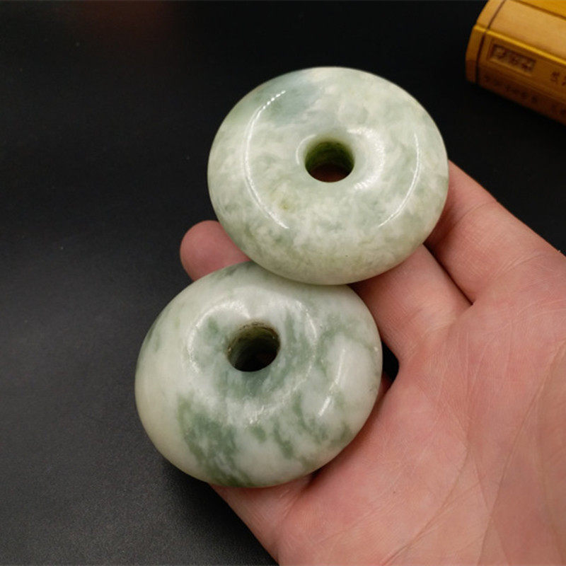 厂家直销 天然玉石a货岫玉平安扣挂件 姜花岫玉吊珠玉坠