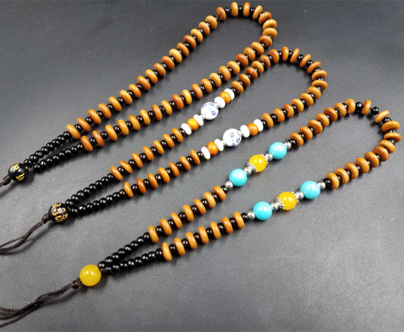 高档精美 新款天然橄榄片挂件绳平安扣手玩件绳 玉石把件绳陶瓷绳