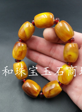 新款二代蜜蜡路路通鸡油黄老蜜蜡