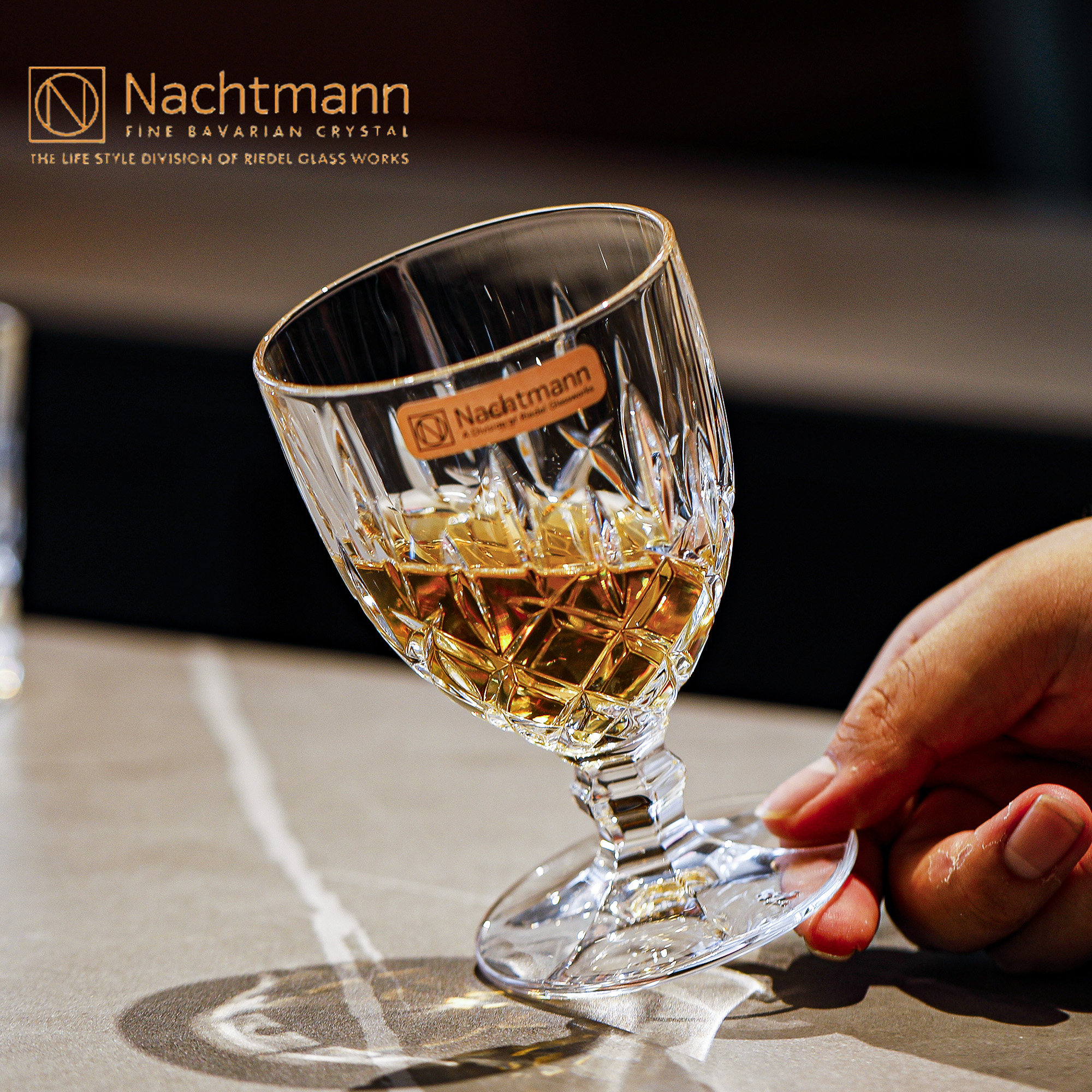 进口nachtman轻奢复古式水晶玻璃矮脚红酒杯小号家用洋酒高脚水杯
