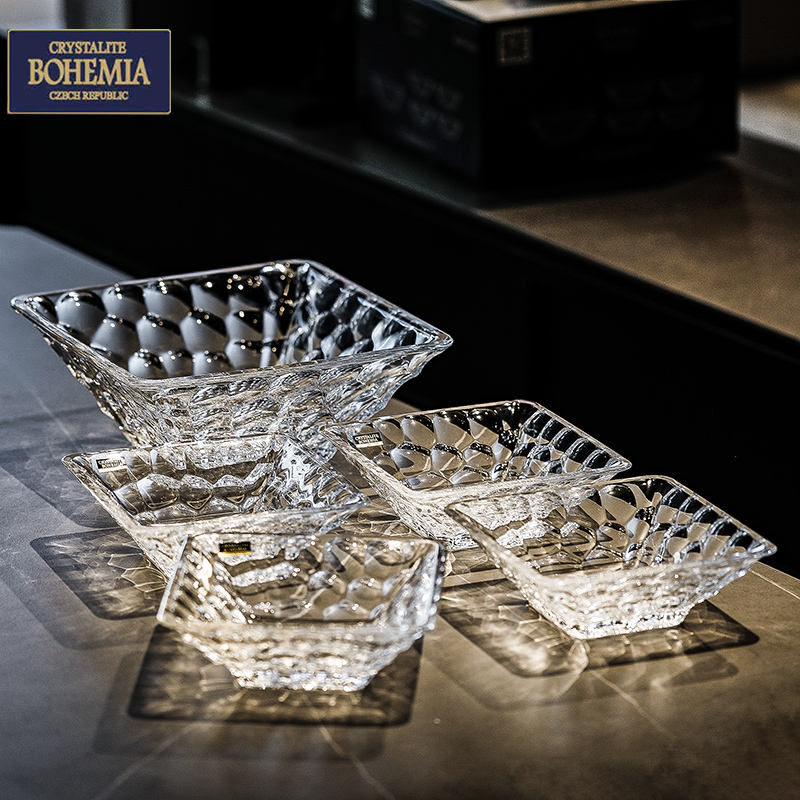 BOHEMIA原装进口水晶果斗5件套