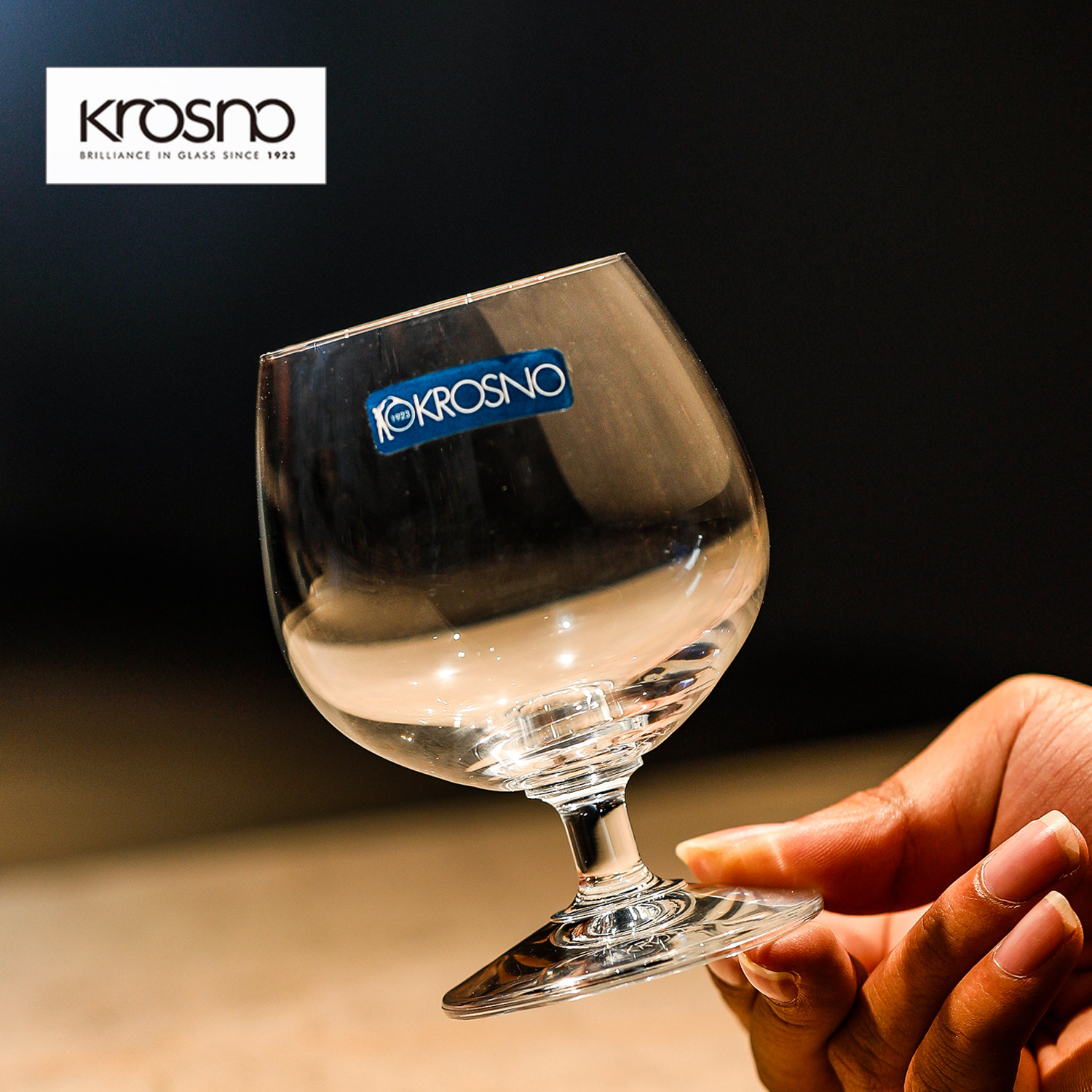 波兰进口水晶玻璃高脚干邑杯家用白兰地杯复古高档威士忌洋酒杯子