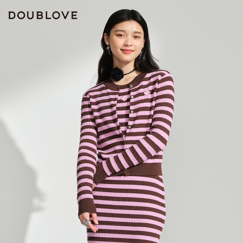 【养肤针织衫】条纹开衫长袖外套