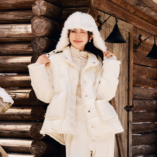 【暖意轻中式】一手长立领羽绒服貂条白鸭绒DOUBLOVE贝爱25冬新款