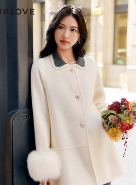 【轻暖双面呢】千金风一手长羊毛毛呢大衣DOUBLOVE贝爱2025冬新款