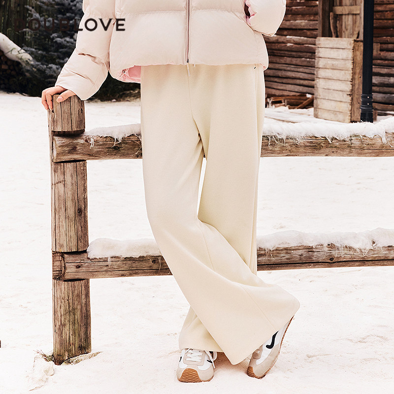 【自由老钱风】羊毛直筒阔腿裤香蕉裤DOUBLOVE贝爱25秋季新款,女装/女士精品,休闲裤,淘宝优惠券,粉丝福利购,淘宝优惠卷