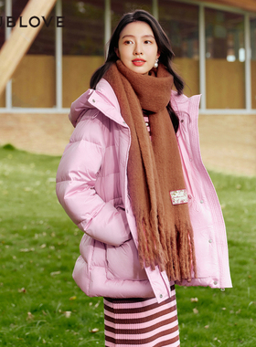 【泡芙云朵羽绒服】连帽收腰90白鸭绒DOUBLOVE贝爱2025冬新款