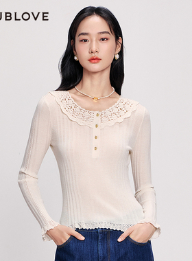 【绢丝羊毛衫】针织打底衫含桑蚕丝DOUBLOVE贝爱2025秋季新款