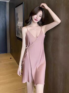 真丝睡衣夏季开衫性感吊带