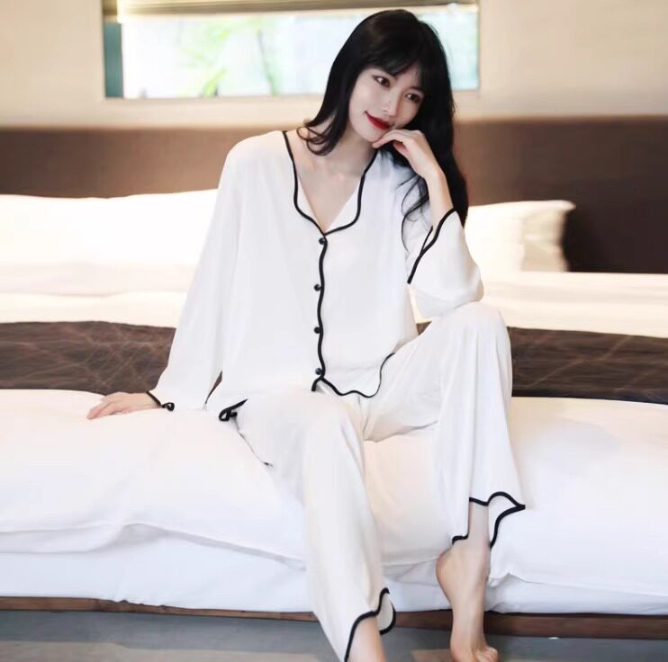 高级感重磅真丝睡衣女2024新款桑蚕丝春秋长短袖家居服薄款套装夏