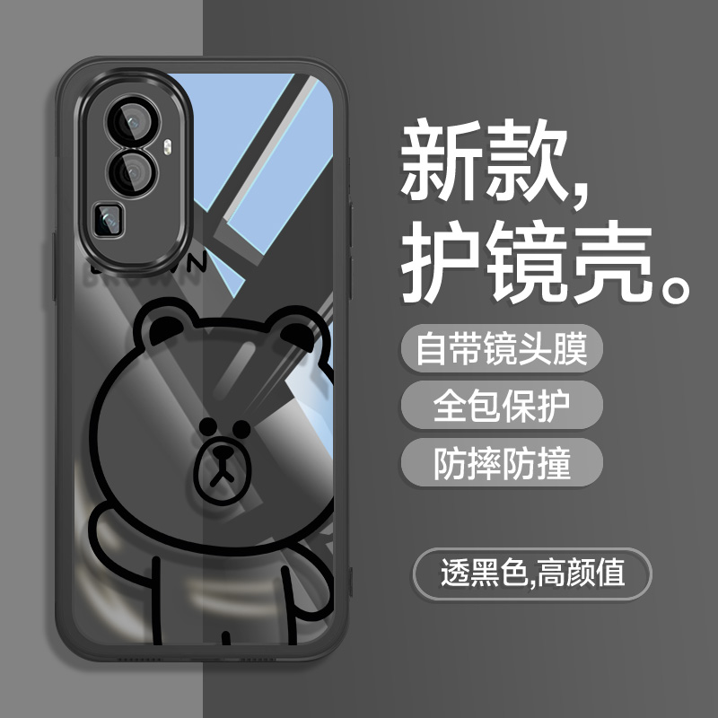 适用于oppoReno10手机壳女款硅胶软壳简约兔子reno10pro+自带镜头膜全包防摔保护套时尚新款护镜壳