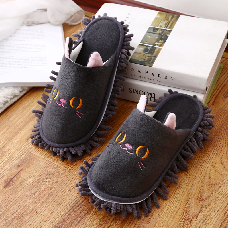 擦地懒人地板可拆洗清洁卡通拖鞋