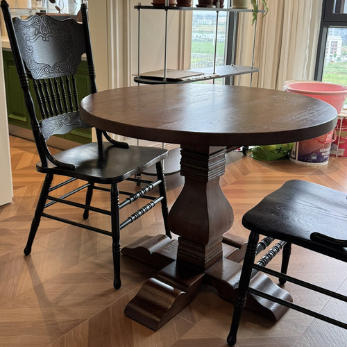 出口法式风北美黑胡桃木大板餐桌